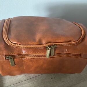 Unlisted Tan Toiletry Bag with Vintage Aesthetic